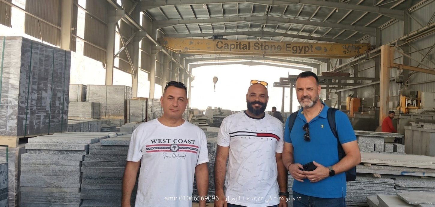 International client visiting Capital Stone Egypt factory