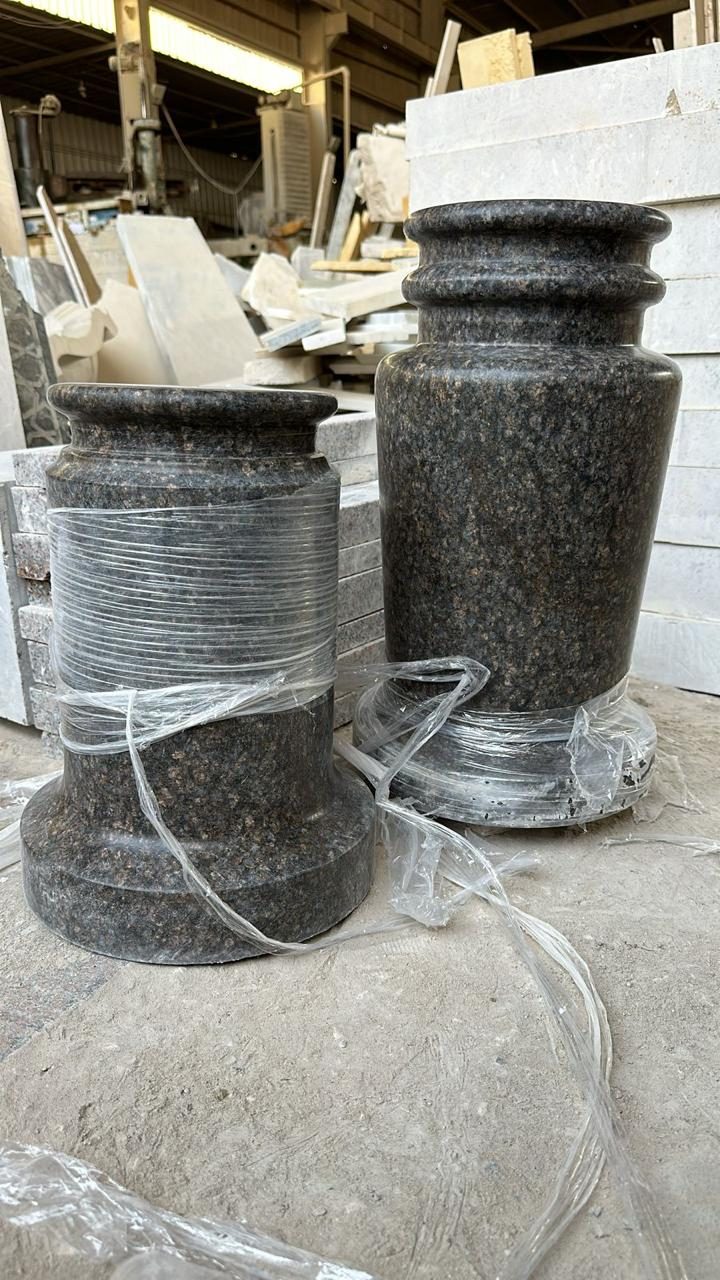 Sculpted granite columns
